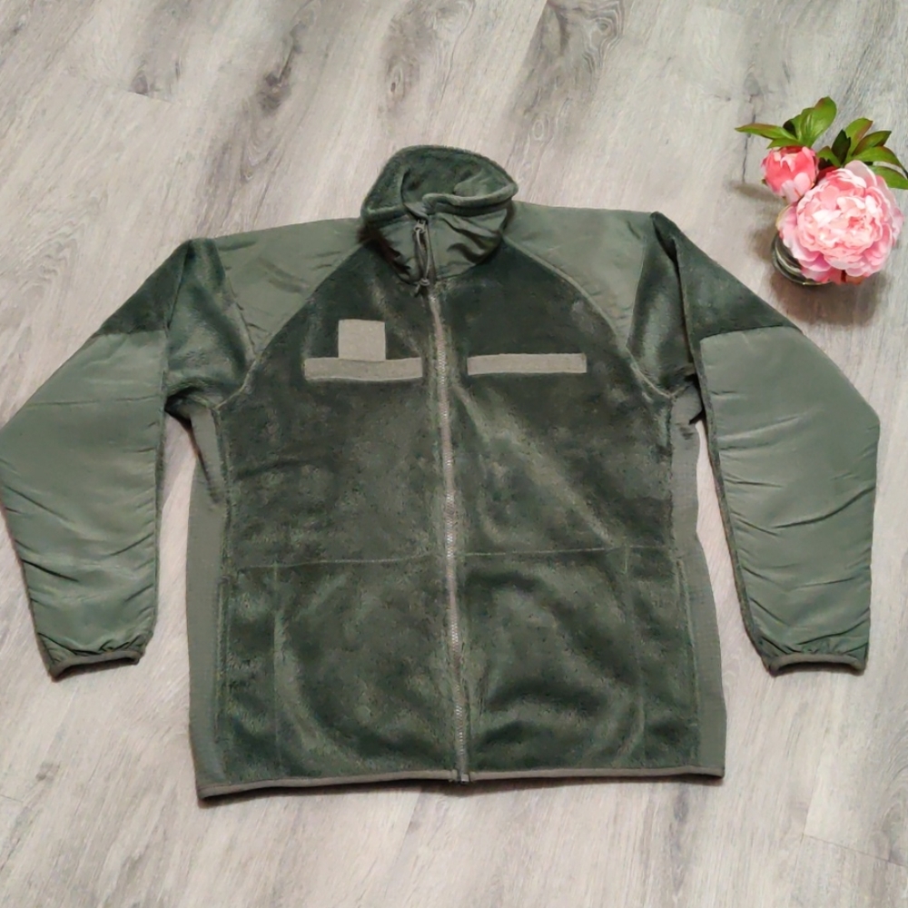 Polartec Military Fleece Zip Front Jacket W. Mock Neck and Pockets